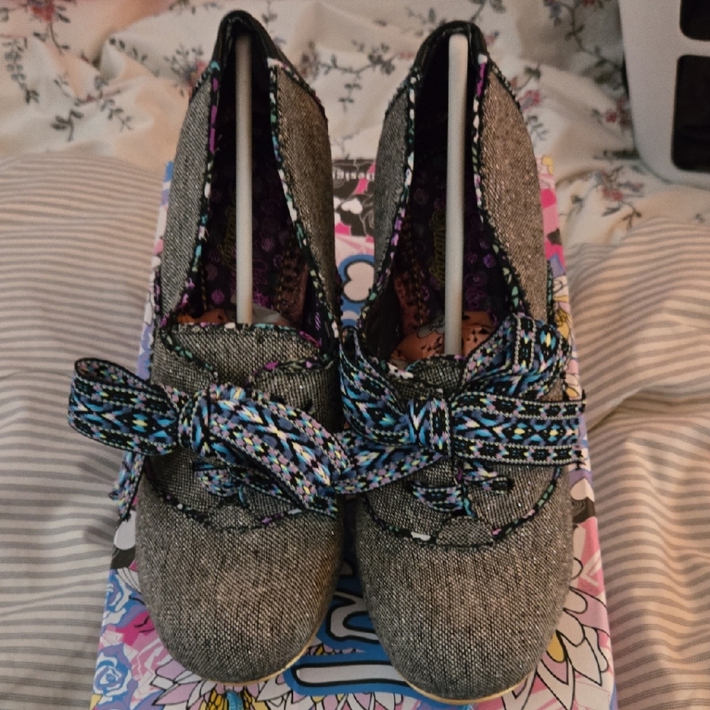 Irregular Choice Gray Lace Up Boots with Unique Design